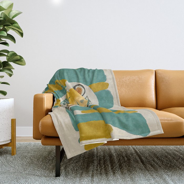 Modern Fig Still Life Throw Blanket Gallery Image 1