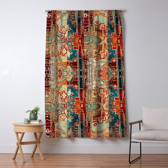 Eclectic Vintage Bohemian Aesthetic Window Curtain Gallery Image 5