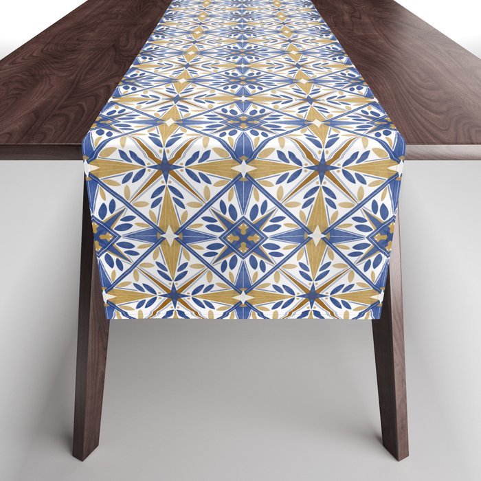 Geometric modern tile B Table Runner Gallery Image 1