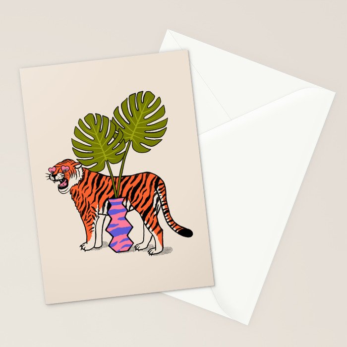 Tiger & Plant Stationery Card Gallery Image 2