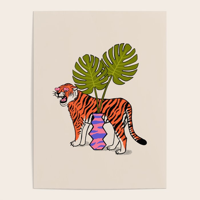 Tiger & Plant Poster Gallery Image 4