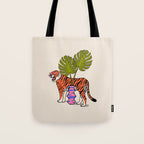 Tiger & Plant Tote Bag Gallery Image 1