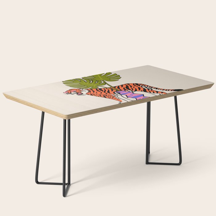 Tiger & Plant Coffee Table Gallery Image 1