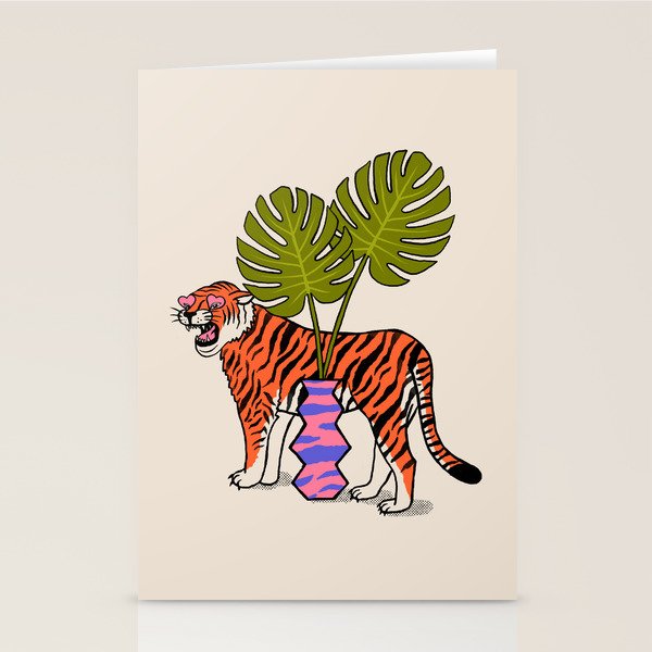 Tiger & Plant Stationery Card Gallery Image 2