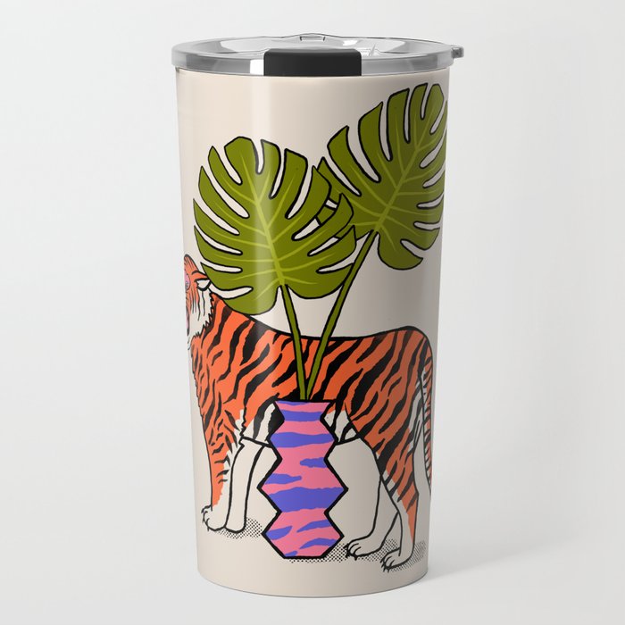 Tiger & Plant Travel Mug Gallery Image 1