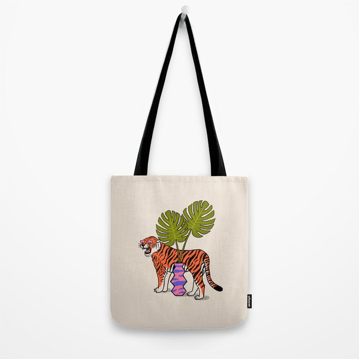 Tiger & Plant Tote Bag Gallery Image 2