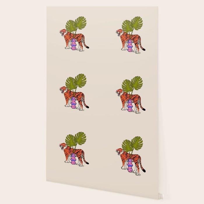 Tiger & Plant Wallpaper Gallery Image 2
