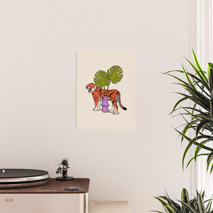 Tiger & Plant Poster Gallery Image 2