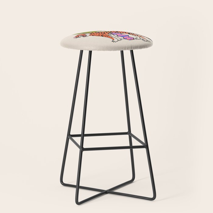 Tiger & Plant Stool Gallery Image 1