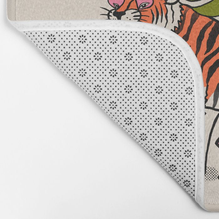 Tiger & Plant Bath Mat Gallery Image 2