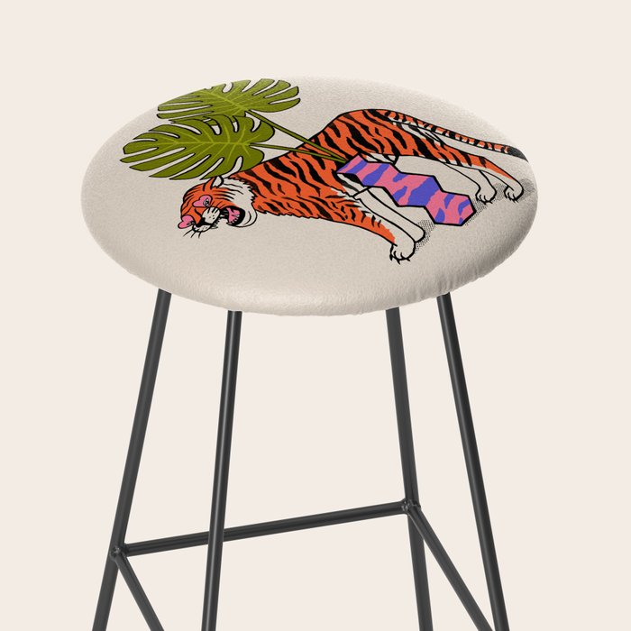 Tiger & Plant Stool Gallery Image 2