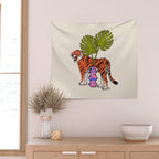 Tiger & Plant Wall Tapestry Gallery Image 2