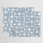 Mid Century Modern Geometric 04 Soft Blue Placemat Gallery Image 1