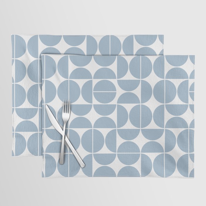 Mid Century Modern Geometric 04 Soft Blue Placemat Gallery Image 1