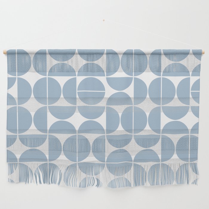 Mid Century Modern Geometric 04 Soft Blue Wall Hanging Gallery Image 1