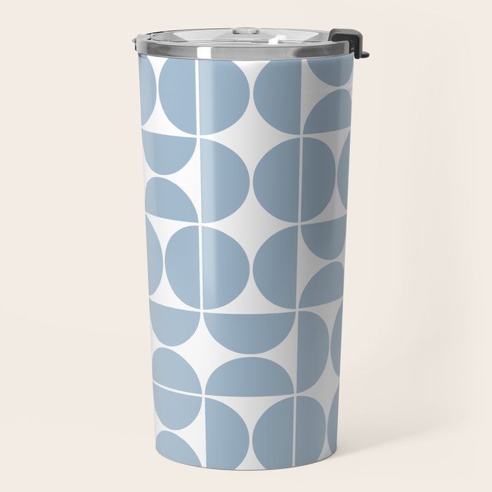 Mid Century Modern Geometric 04 Soft Blue Travel Mug Gallery Image 2