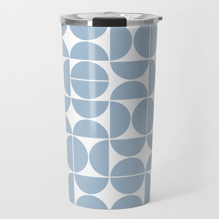 Mid Century Modern Geometric 04 Soft Blue Travel Mug Gallery Image 1