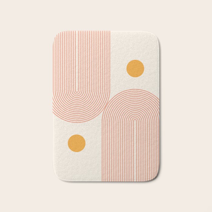 Abstraction_SUN_DOUBLE_LINE_POP_ART_Minimalism_001C Bath Mat Gallery Image 1