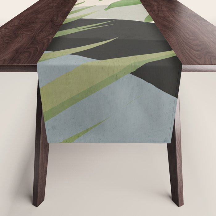 Abstract Art Tropical Leaves 49 Table Runner Gallery Image 1