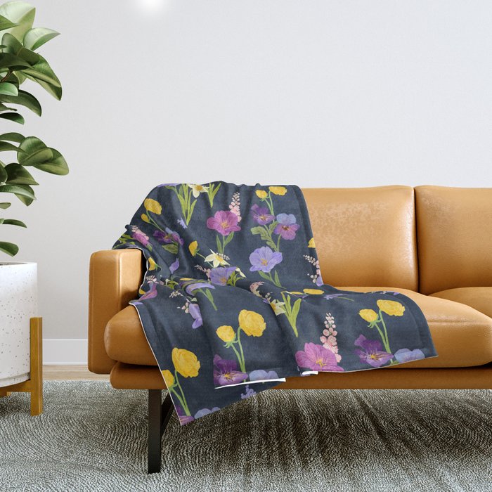Floral Abundance Throw Blanket Gallery Image 1