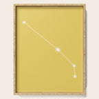 Aries Zodiac Star Constellation Line Art Soft Yellow Serving Tray Gallery Image 1
