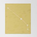 Aries Zodiac Star Constellation Line Art Soft Yellow Throw Blanket Gallery Image 2