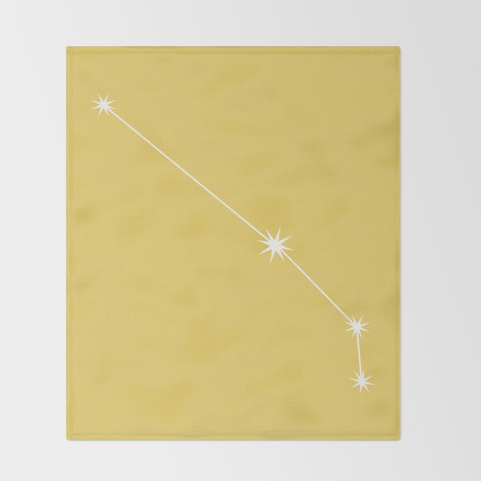 Aries Zodiac Star Constellation Line Art Soft Yellow Throw Blanket Gallery Image 2