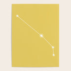 Aries Zodiac Star Constellation Line Art Soft Yellow Poster Gallery Image 4