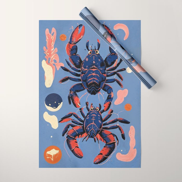 Oceanic Life - Lobster Wrapping Paper Gallery Image 1
