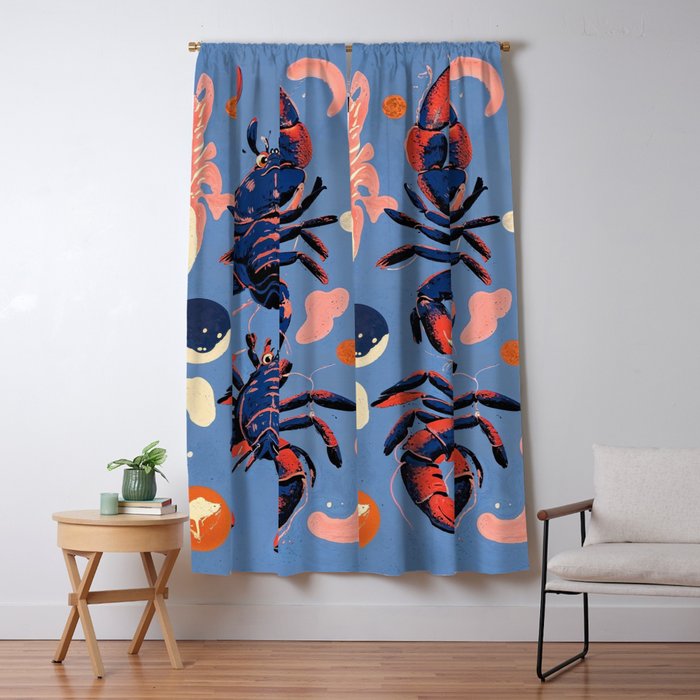 Oceanic Life - Lobster Window Curtain Gallery Image 1