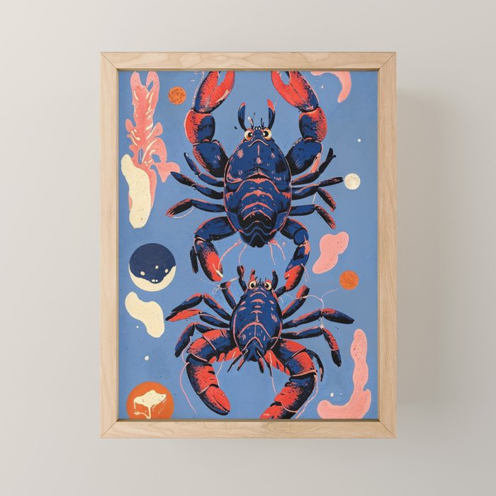 Oceanic Life - Lobster Mini Art Print Gallery Image 1