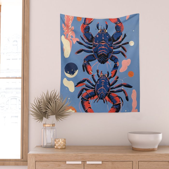 Oceanic Life - Lobster Wall Tapestry Gallery Image 2