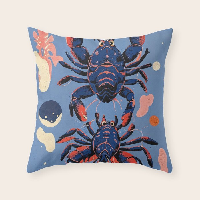Oceanic Life - Lobster Throw Pillow Gallery Image 6