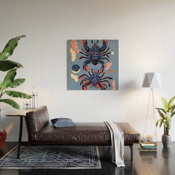 Oceanic Life - Lobster Wood Wall Art Gallery Image 2