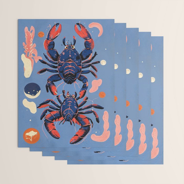 Oceanic Life - Lobster Wrapping Paper Gallery Image 3