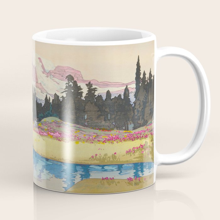 Mount Rainier Vintage Beautiful Japanese Woodblock Print Hiroshi Yoshida Coffee Mug Gallery Image 1