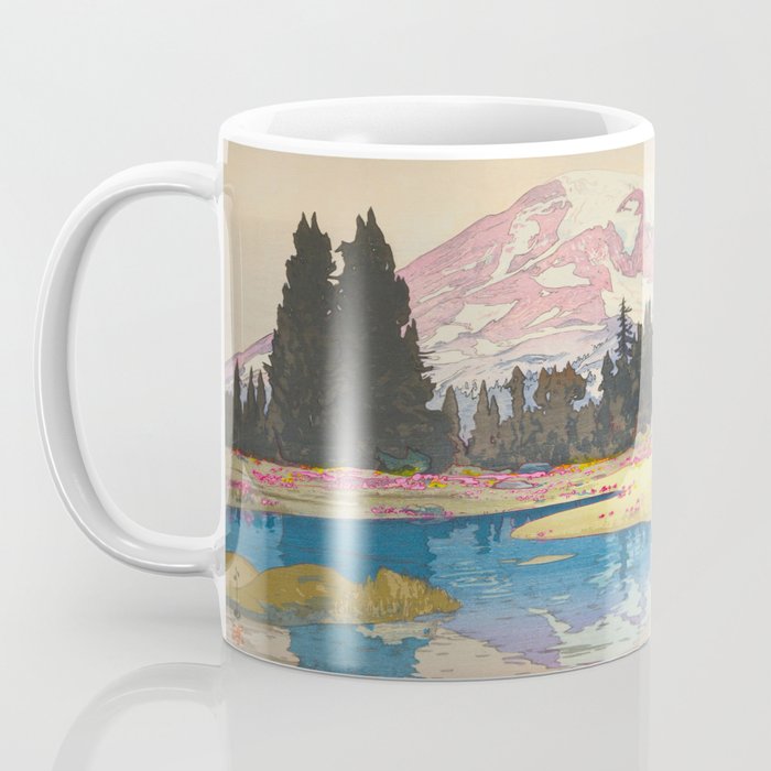 Mount Rainier Vintage Beautiful Japanese Woodblock Print Hiroshi Yoshida Coffee Mug Gallery Image 3
