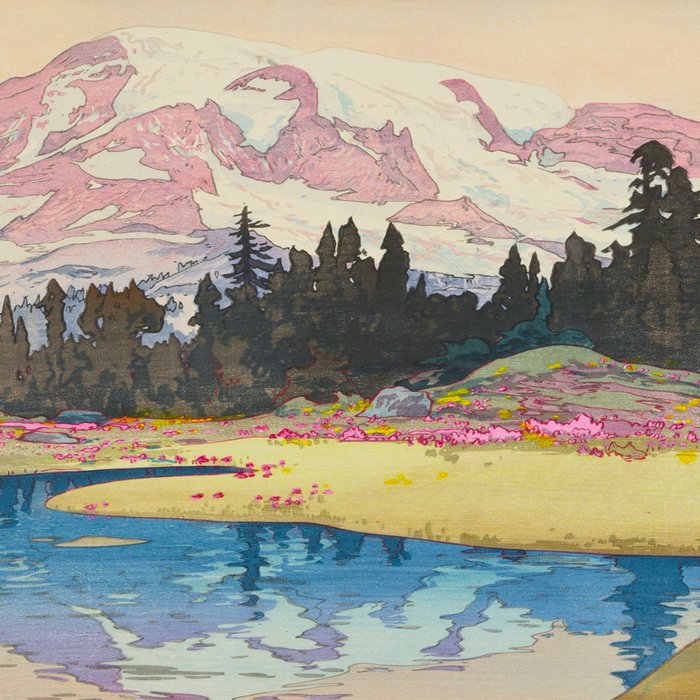 Mount Rainier Vintage Beautiful Japanese Woodblock Print Hiroshi Yoshida Coffee Mug Gallery Image 2