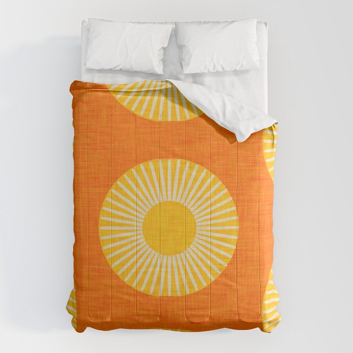 Earth Mod Abstract Sun Orange Comforter Gallery Image 1