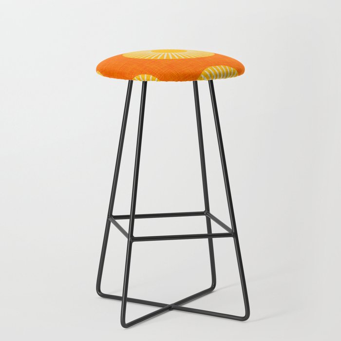 Earth Mod Abstract Sun Orange Stool Gallery Image 1