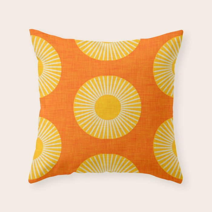 Earth Mod Abstract Sun Orange Throw Pillow Gallery Image 6