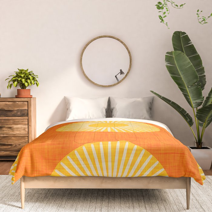 Earth Mod Abstract Sun Orange Comforter Gallery Image 3