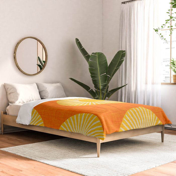 Earth Mod Abstract Sun Orange Comforter Gallery Image 2