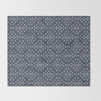 Vintage Patterned Blue Throw Blanket Gallery Image 2