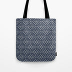 Vintage Patterned Blue Tote Bag Gallery Image 1