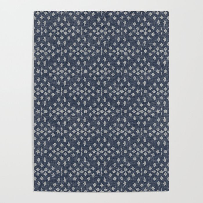 Vintage Patterned Blue Poster Gallery Image 1