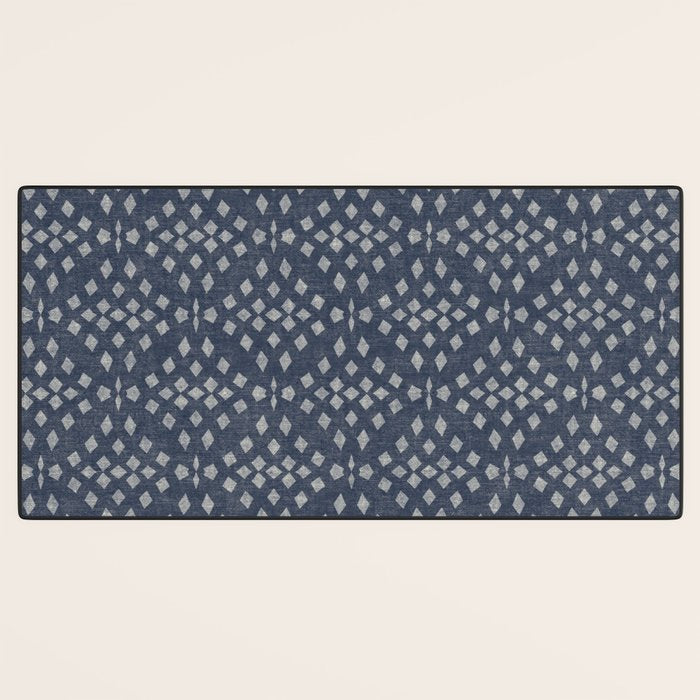 Vintage Patterned Blue Desk Mat Gallery Image 3