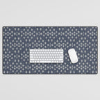 Vintage Patterned Blue Desk Mat Gallery Image 1