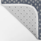 Vintage Patterned Blue Bath Mat Gallery Image 2