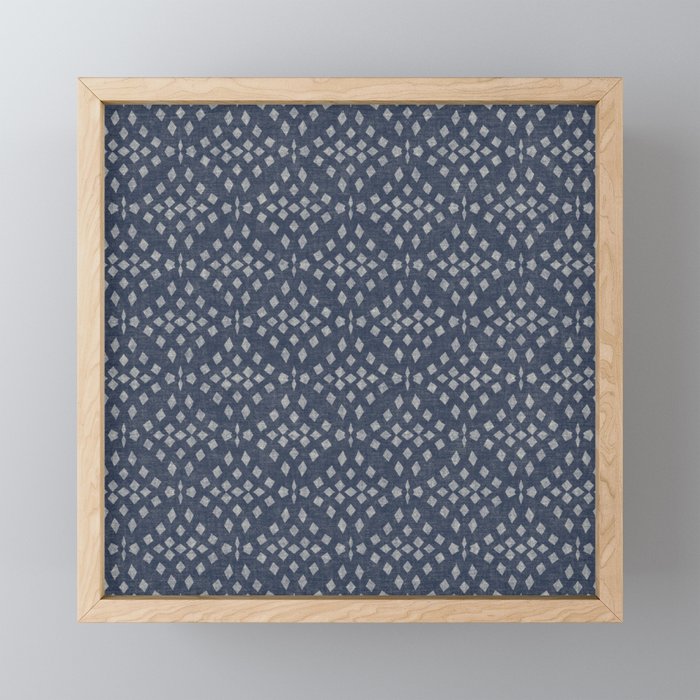 Vintage Patterned Blue Mini Art Print Gallery Image 1